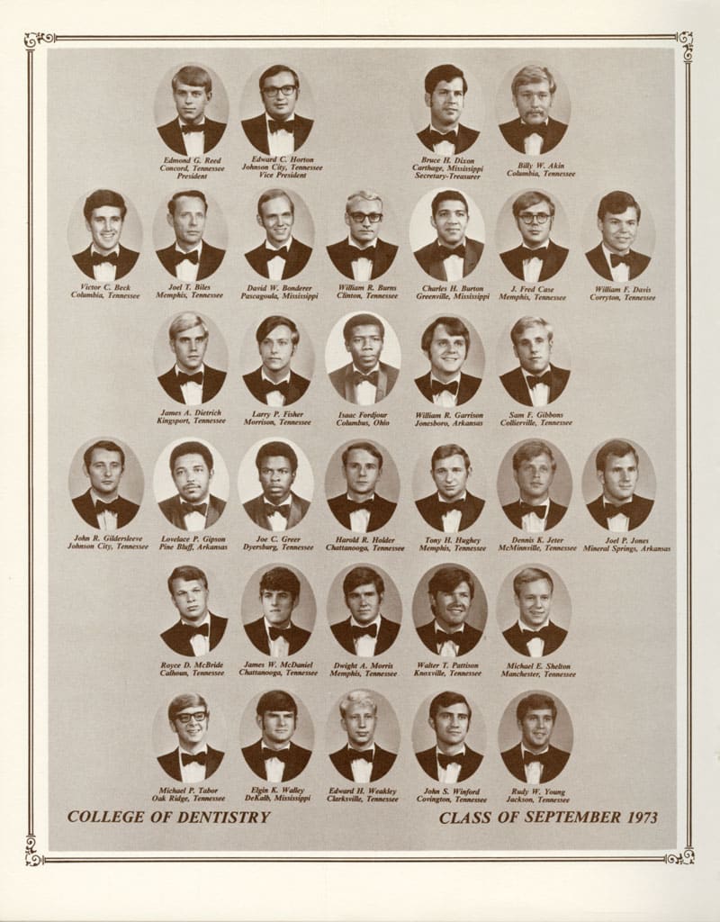 College of Dentistry Class of September 19873 roster College of Dentistry Class of September 1973 roster.